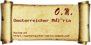 Oesterreicher Mária névjegykártya